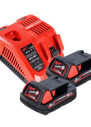 Milwaukee M18 BOS125-202 FC Akku Exzenterschleifer 18 V 125 mm + 2x Akku 2,0 Ah + Ladegerät