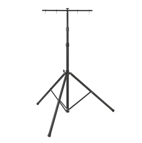 Brennenstuhl ST 301 Trépied télescopique pour chantier noir avec barre transversale, 115 - 300 cm, 10Kg de charge admissible pour projecteurs LED (1170310010)