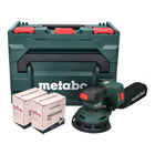 Lijadora excéntrica a batería Metabo SXA 18 LTX 125 BL 18 V 125 mm (600146840) sin escobillas + 2x juego de lijado Toolbrothers TURTLE + metaBOX - sin batería, sin cargador