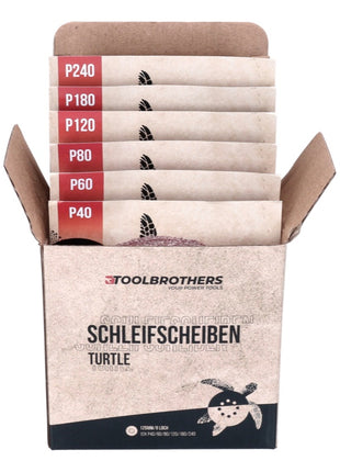 Bosch GEX 125-1 AE Exzenterschleifer 250 Watt 125 mm ( 0601387500 ) + 2x Toolbrothers TURTLE Schleifset - Toolbrothers