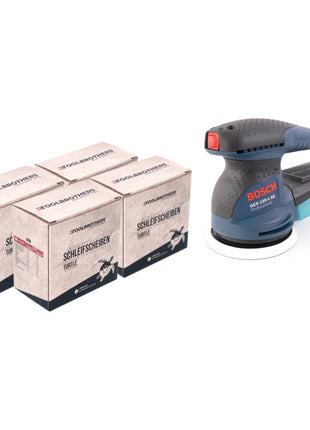 Bosch GEX 125-1 AE Exzenterschleifer 250 Watt 125 mm ( 0601387500 ) + 4x Toolbrothers TURTLE Schleifset - Toolbrothers