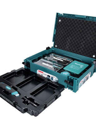 Makita Set d'embouts et de forets / Lampe de poche / Tournevis à cliquet / Porte-embouts à changement rapide / Ruban à mesurer / Couteau / Coffret Makpac 116 pcs. (B-49884)