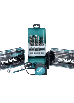 Makita Set d'embouts et de forets / Lampe de poche / Tournevis à cliquet / Porte-embouts à changement rapide / Ruban à mesurer / Couteau / Coffret Makpac 116 pcs. (B-49884)