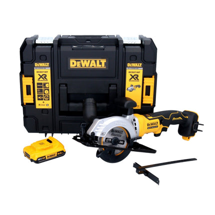 Akumulatorowa pilarka tarczowa DeWalt DCS 571 18 V 115 mm bezszczotkowa + 1x akumulator 2,0 Ah + TSTAK - bez ładowarki