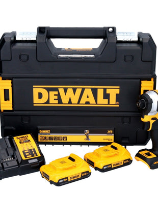 DeWalt DCF 850 D2 Akku Schlagschrauber 18 V 205 Nm 1/4" Brushless - 2x Akku 2,0 Ah + Ladegerät + TSTAK - Toolbrothers