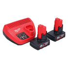 Milwaukee M12 NRG-602 Starter Set 2x 12 V 6,0 Ah ( 4933451903 ) Li-Ion Akku + C12 C Ladegerät - Toolbrothers