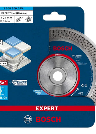 Bosch EXPERT HardCeramic Disque à tronçonner diamanté, 125 x 22,23 mm, Diamond Technology, 1 pc. (2608900655)