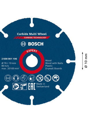 Bosch EXPERT Carbide Multi Wheel Trennscheibe 76 x 10 mm 1 Stk. ( 2608901196 ) Carbide Technology