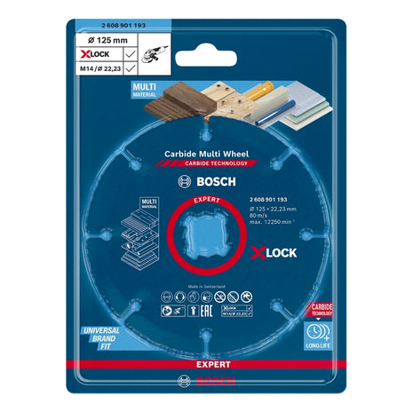 Bosch Expert Carbide Multi Wheel X-LOCK Disque à tronçonner, 125 mm x 22,23 mm (2608901193)