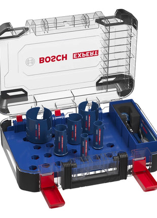 Bosch Expert Construction Material Lochsägen Set 10 tlg. 20 / 25 / 32 / 38 / 51 / 64 x 60 mm ( 2608900490 ) Carbide Technology für Dreh- und Schlagbohrer