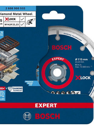 Bosch EXPERT Diamond Metal Wheel X-LOCK Trennscheibe 115 x 22,23 mm 1 Stk. ( 2608900532 ) Diamond Technology - Toolbrothers