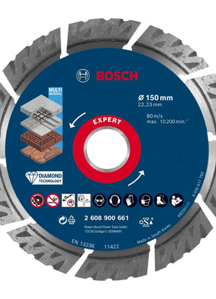 Bosch EXPERT MultiMaterial Diamant Trennscheibe 150 x 22,23 mm 1 Stk. ( 2608900661 ) Long Life - Toolbrothers