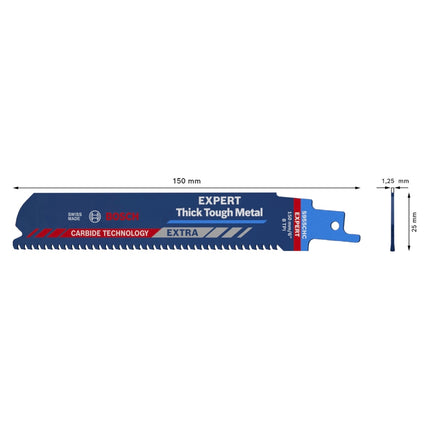 Brzeszczot do piły szablastej Bosch EXPERT Thick Tough Metal S 955 CHC 150 mm 10 sztuk ( 2608900367 ) Carbide Technology