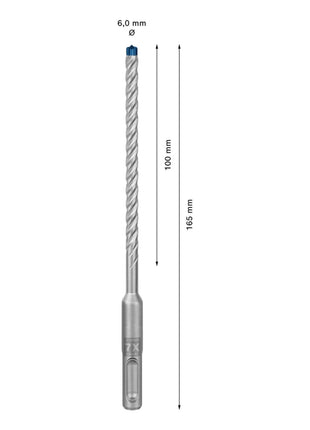 Bosch Expert SDS plus 7X Hammerbohrer 6,0 x 165 mm 10 Stk. ( 2608900160 ) 4 Schneiden Carbide Technology