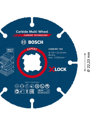 Bosch Expert Carbide Multi Wheel X-LOCK Disque à tronçonner (2608901195) 125 mm x 22,23 mm - 10 pcs.