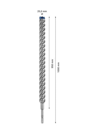 Taladro percutor Bosch Expert SDS plus 7X 25 x 1000 mm (2608900153) 4 filos Tecnología de carburo