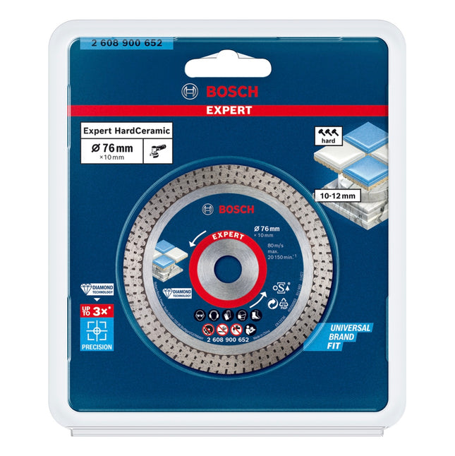 Diamentowa tarcza tnąca Bosch Expert Hard Ceramic 76 mm 76 x 1,5 x 10 mm ( 2608900652 ) Diamond Technology - następca 2608615020