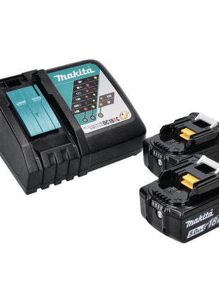 Makita DLX 2190 TJ1 Combo Kit perceuse-visseuse sans fil DDF 484 + Meuleuse d'angle sans fil DGA 504 + 2x Batteries 5,0Ah + Chargeur + 2x Coffrets Makpac