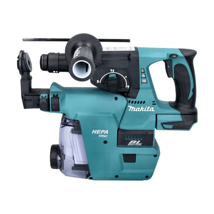 Makita DHR 243 RTJW Akku Bohrhammer 18 V 2,0 J SDS plus Brushless + 2x Akku 5,0 Ah + Ladegerät + Staubabsaugung + Makpac