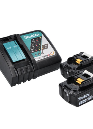 Taladro percutor a batería Makita DHR 243 RTJW 18 V 2,0 J SDS plus sin escobillas + 2x baterías 5,0 Ah + cargador + aspiración + Makpac