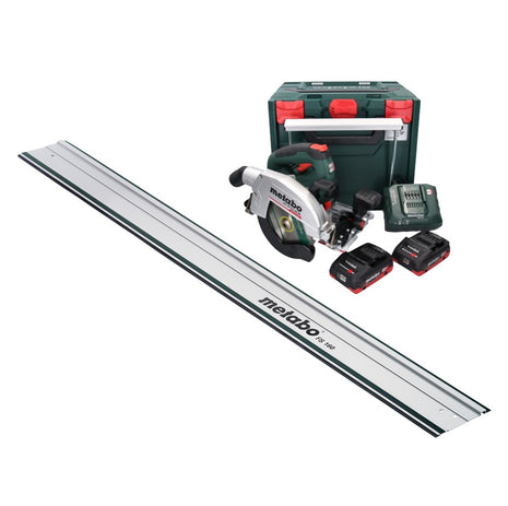 Metabo KS 18 LTX 66 BL Akku Handkreissäge 18 V 165 mm + 2x Akku 4,0 Ah + Ladegerät + Führungsschiene + metaBOX