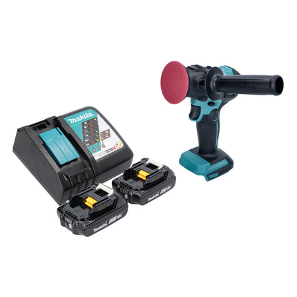 Makita DPV 300 RA polerka akumulatorowa 18 V 50 / 80 mm bezszczotkowa + 2x akumulator 2,0 Ah + ładowarka