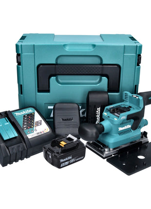 Makita DBO 380 RT1J Akku Schwingschleifer 18 V 93 x 185 mm Brushless + 1x Akku 5,0 Ah + Ladegerät + Makpac