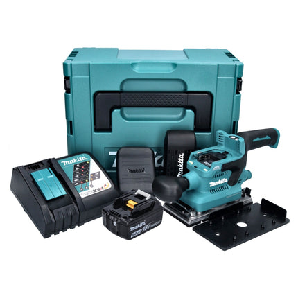 Makita DBO 380 RG1J Akku Schwingschleifer 18 V 93 x 185 mm Brushless + 1x Akku 6,0 Ah + Ladegerät + Makpac