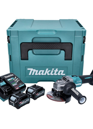 Amoladora angular a batería Makita GA 023 GD201 40 V máx. 125 mm sin escobillas XGT + 2x batería 2,5 Ah + cargador + Makpac