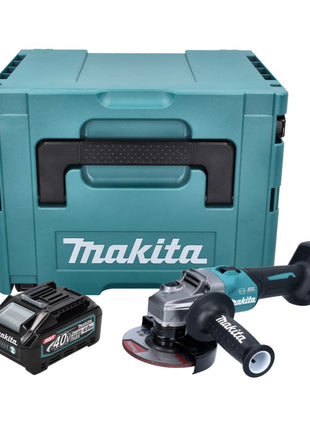 Amoladora angular a batería Makita GA 023 GM101 40 V máx. 125 mm sin escobillas XGT + 1x batería 4,0 Ah + Makpac - sin cargador