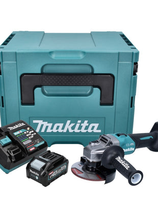 Amoladora angular a batería Makita GA 023 GM101 40 V máx. 125 mm sin escobillas XGT + 1x batería 4,0 Ah + cargador + Makpac