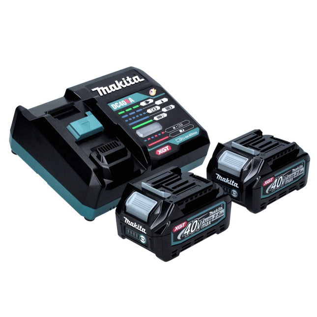 Zestaw Makita Power Source Kit 40 V max. ( 191L76-1 ) z 2x akumulatorem BL 4025 2,5 Ah + szybką ładowarką DC 40 RA XGT LXT