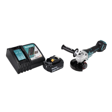 Amoladora angular a batería Makita DGA 517 RM1 18 V 125 mm sin escobillas + 1x batería 4,0 Ah + cargador