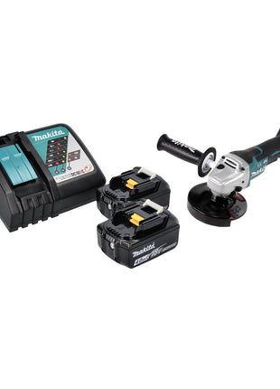 Makita DGA 517 RM Akku Winkelschleifer 18 V 125 mm Brushless + 2x Akku 4,0 Ah + Ladegerät