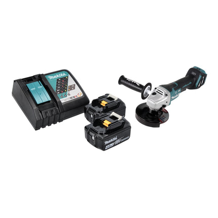 Makita DGA 517 RM akumulatorowa szlifierka kątowa 18 V 125 mm bezszczotkowa + 2x akumulator 4,0 Ah + ładowarka