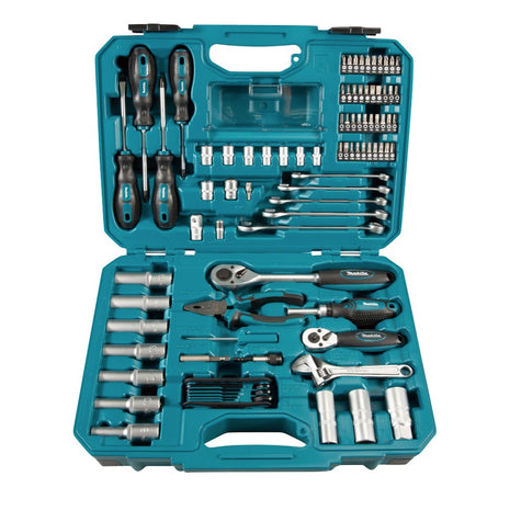 Makita Set d'outils à main Acier chrom vanadium - Embout / pince / cliquet / tournevis / clé 87 pcs. (E-08458)