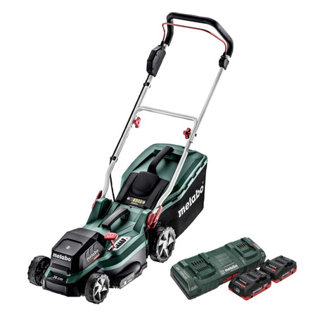 Metabo RM 36-18 LTX BL 36 Akku Rasenmäher 36 V ( 2x 18 V ) LTX Brushless + 2x Akku 4,0 Ah + Doppelladegerät - Toolbrothers