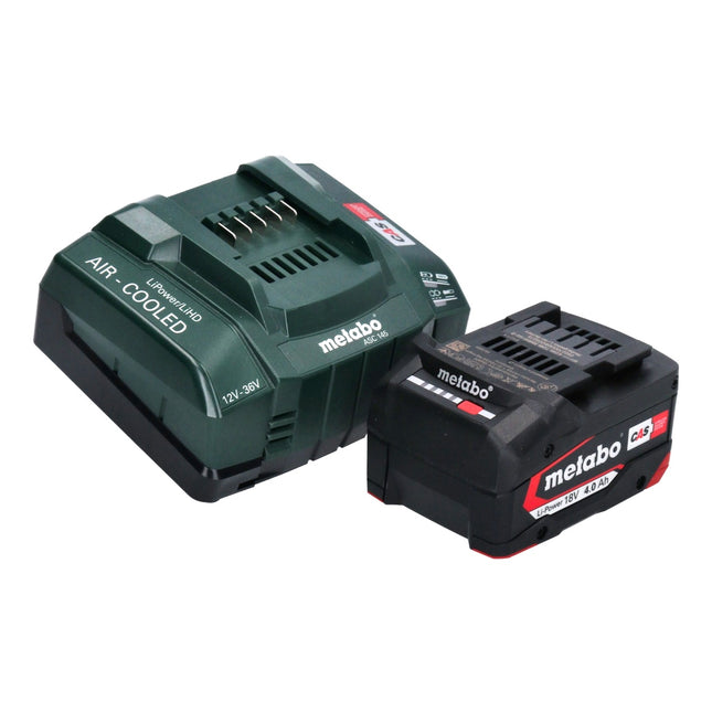 Zestaw podstawowy Metabo 1x akumulator Li-Power 18 V 4,0 Ah CAS Li-Ion ( 625027000 ) + szybka ładowarka ASC 145 ( 627378000 )
