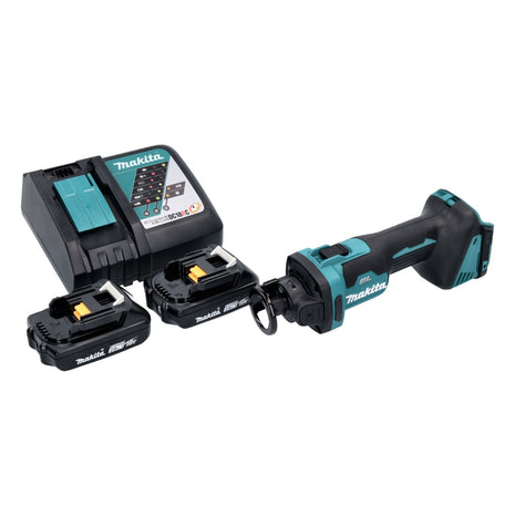 Cortadora rotativa a batería Makita DCO 181 RA 18 V 32000 rpm sin escobillas + 2x baterías 2,0 Ah + cargador