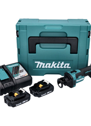 Makita DCO 181 RAJ Trancheuse rotative sans fil 18 V 32000 tr/min Brushless + 2x batterie 2,0 Ah + chargeur + Makpac