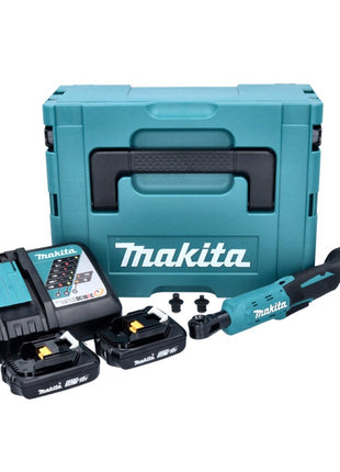 Makita DWR 180 RAJ Akku Ratschenschrauber 18 V 47,5 Nm 1/4" 3/8" + 2x Akku 2,0 Ah + Ladegerät + Makpac