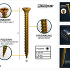 HausHalt Universal Holzbauschraube Holzschraube 6,0 x 30 mm PZ3 200 Stk. ( 000051371225 ) gelb verzinkt Kreuzschlitz Pozidriv Senkkopf Vollgewinde - Toolbrothers
