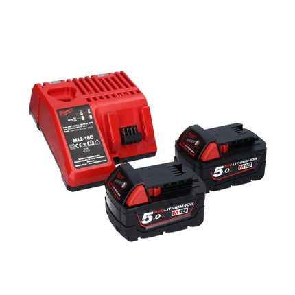 Milwaukee M18 FSAGV115XPDB-502X Akku Winkelschleifer 18 V 115 mm Brushless + 2x Akku 5,0 Ah + Ladegerät + HD Box