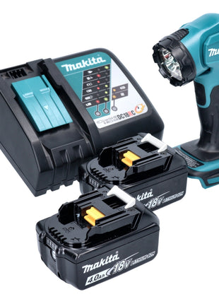 Makita DEADML 815 RM Lámpara de mano LED con batería 14,4 - 18 V 160 lm + 2x baterías 4,0 Ah + cargador