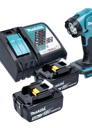 Makita DEADML 815 RT akumulatorowa lampa ręczna LED 14,4 - 18 V 160 lm + 2x akumulator 5,0 Ah + ładowarka