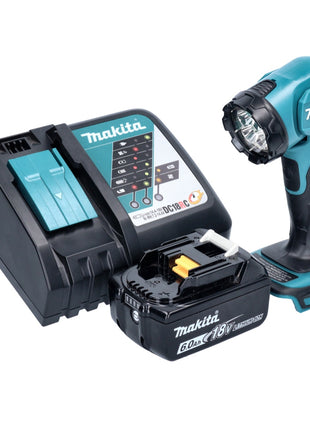 Makita DEADML 815 RG1 LED akumulatorowa lampa ręczna 14,4 - 18 V 160 lm + 1x akumulator 6,0 Ah + ładowarka