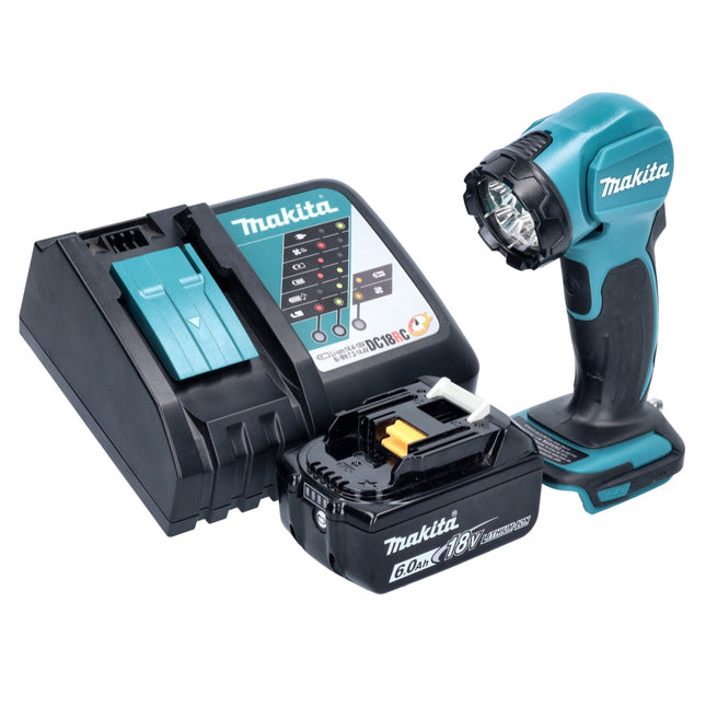 Makita DEADML 815 RG1 LED akumulatorowa lampa ręczna 14,4 - 18 V 160 lm + 1x akumulator 6,0 Ah + ładowarka