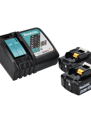 Makita DEADML 815 RG Lámpara de mano LED a batería 14,4 - 18 V 160 lm + 2x baterías 6,0 Ah + cargador