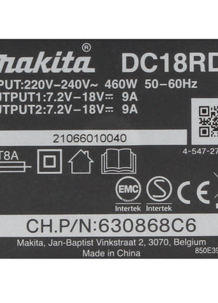 Makita Power Source Kit 18 V avec 4x BL 1820 B2,0 AhBatteries ( 4x 197254-9 ) + DC 18 RD double chargeur rapide ( 196933-6 )