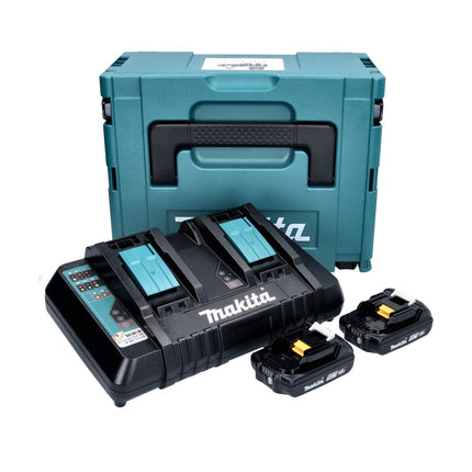 Zestaw Makita Power Source Kit 18 V z akumulatorem 2x BL 1820 B 2,0 Ah ( 2x 197254-9 ) + podwójna szybka ładowarka DC 18 RD ( 196933-6 ) + Makpac